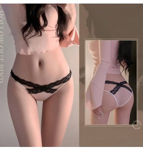 FEE ET MOI - Sexy Lace Sheer Panties (Pink - Black)